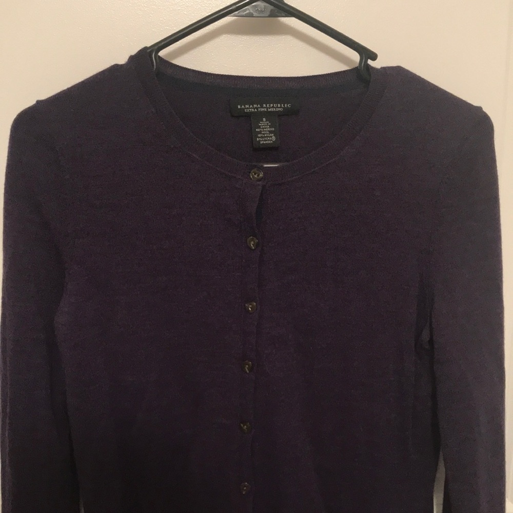 Banana Republic Purple Sweater Extra Fine Merino S